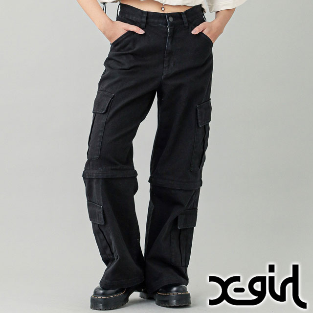 ツーウェイ カーゴパンツ [105243031014] 2WAY CARGO PANTS レディース ボトムス ロングパンツ ハーフパンツ BLACK