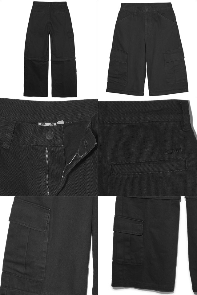ツーウェイ カーゴパンツ [105243031014] 2WAY CARGO PANTS レディース ボトムス ロングパンツ ハーフパンツ BLACK