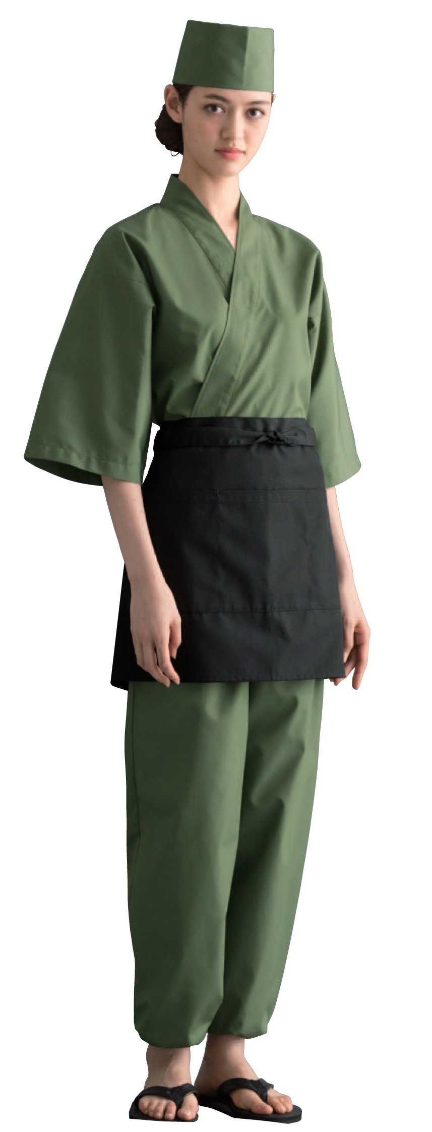 [アルベ] 和風 サービス 物販 スパ メンズ レディース 男女兼用 全5色 ジンベイ G71101 C-10 黒 LL