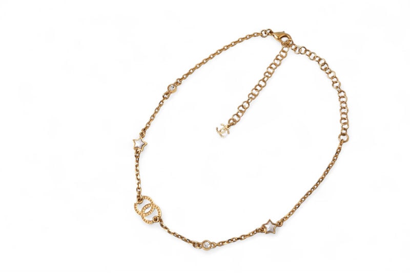 ネックレス/ペンダント/ブレスレット 2way ココマーク/CC/スター ラインストーン ゴールド B24 ネックレス/ペンダント/ブレスレット 2way ココマーク/CC/スター ラインストーン ゴールド B24