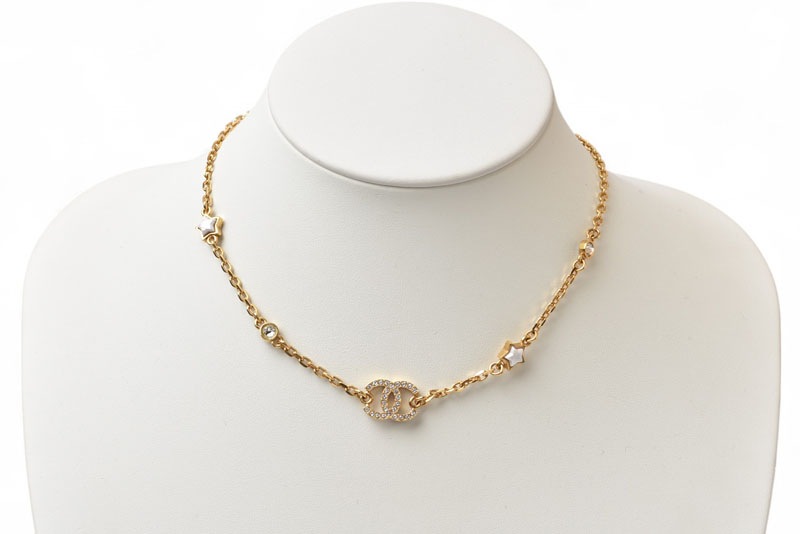 ネックレス/ペンダント/ブレスレット 2way ココマーク/CC/スター ラインストーン ゴールド B24 ネックレス/ペンダント/ブレスレット 2way ココマーク/CC/スター ラインストーン ゴールド B24