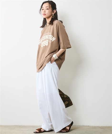 ロングパンツ レーヨン麻タックワイドパンツ 大きいサイズ有 シックスタイル