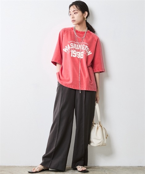 ロングパンツ レーヨン麻タックワイドパンツ 大きいサイズ有 シックスタイル