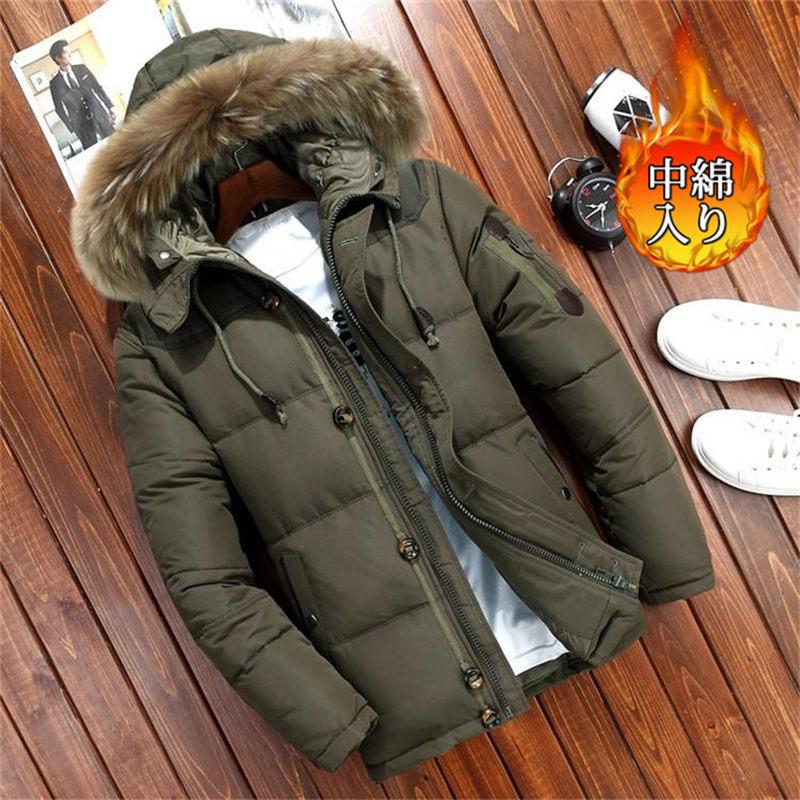 ダウンジャケット メンズ おしゃれ かっこいい 暖かい 防寒 フード付き 高品質 防風 保温 着やせ ナチュラル 着回しアウトドア お出かけ 秋冬 メンズ ダウンジャケット ダウンコットン ストライプ 冬服