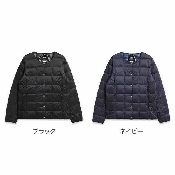 ベーシック クルーネックボタン インナーダウンジャケット レディース (TAION-W104)