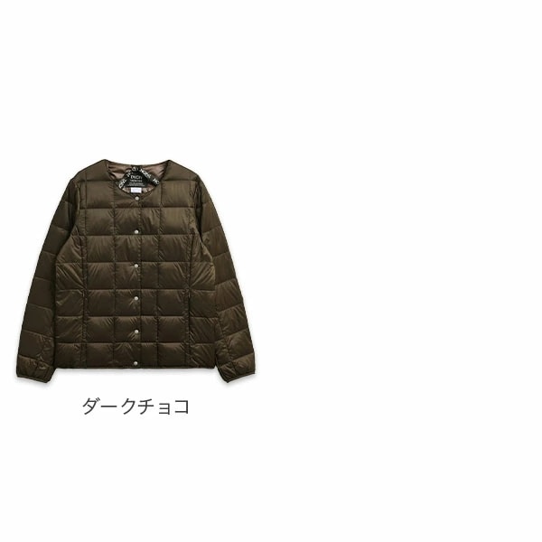 ベーシック クルーネックボタン インナーダウンジャケット レディース (TAION-W104)