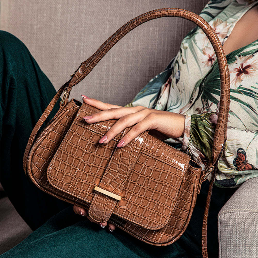 IMARS スタイリッシュハンドバッグ マイアミ タン レディースバック (バゲット) IMARS スタイリッシュハンドバッグ マイアミ タン レディースバック (バゲット)