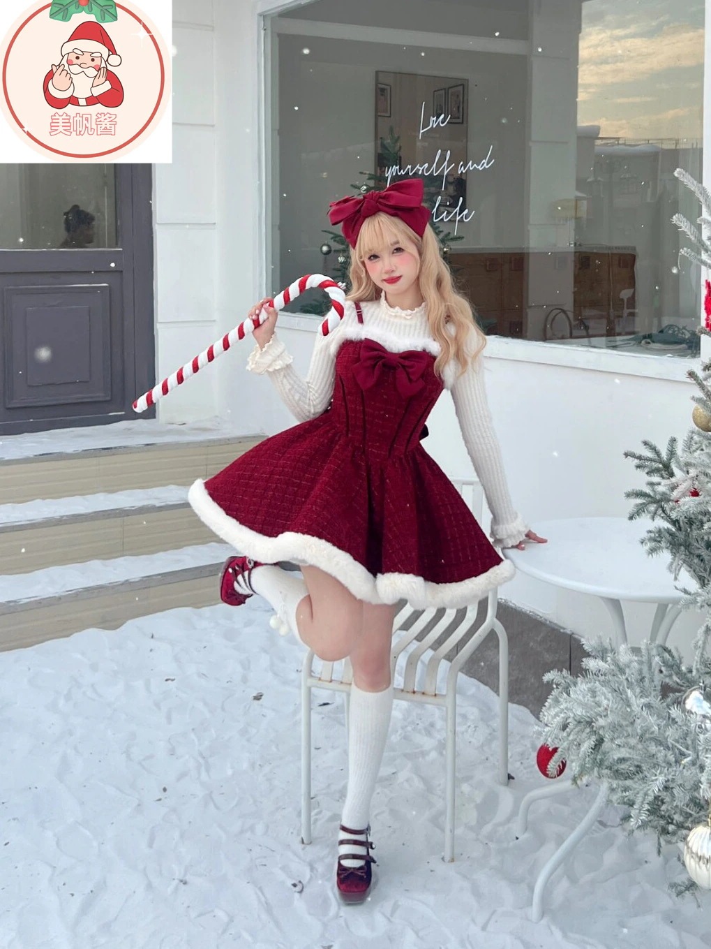 サンタコス クリスマス セット ロリータ レッド 蝶ネクタイ ポンチョ ジャケット キャミソールドレス サンタコス クリスマス セット ロリータ レッド 蝶ネクタイ ポンチョ ジャケット キャミソールドレス