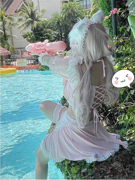 【期間特典】水着 服みたいな レディース ロリータ風 メイド水着 リボン かわいい フリル オフショルダー リボン 水着 肩出し 着痩せ 撮影 温泉 プール ビーチ ホワイトXS S M L 2L d 【期間特典】水着 服みたいな レディース ロリータ風 メイド水着 リボン かわいい フリル オフショルダー リボン 水着 肩出し 着痩せ 撮影 温泉 プール ビーチ ホワイトXS S M L 2L d