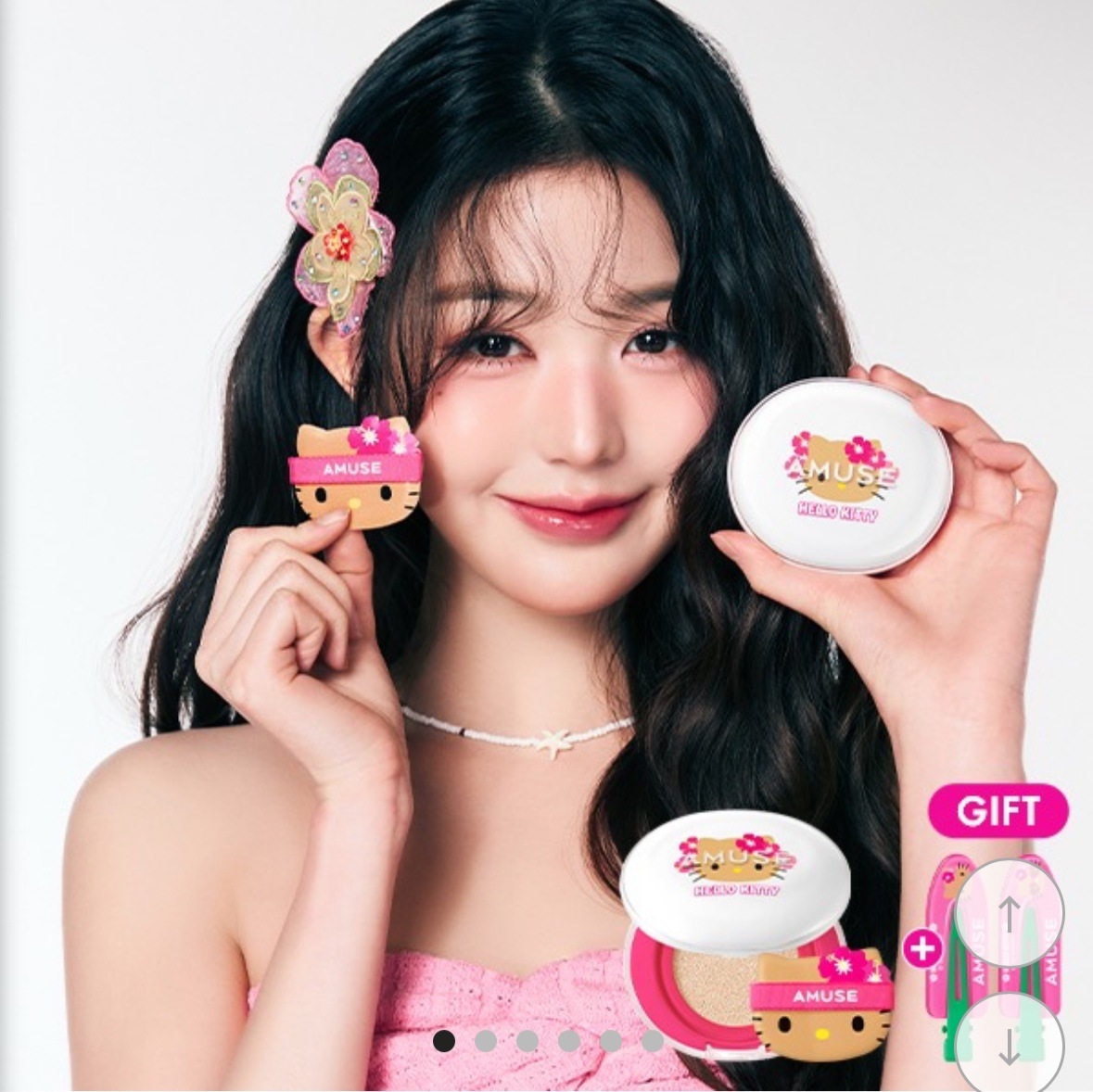 [タンニング ハローキティ 限定 エディション] セラミック スキン パーフェクター クッション[GIFT] タニング ハローキティ ヘアピン 贈呈