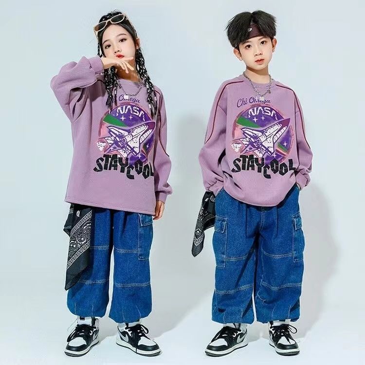 子供の街のダンスのファッションの服のクールでかっこいい演技の服の男の子のhiphopのヒップホップのスーツの女の子のジャズのダンスの子供の公演の服