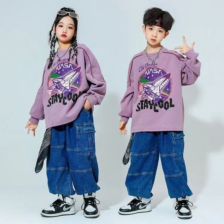 子供の街のダンスのファッションの服のクールでかっこいい演技の服の男の子のhiphopのヒップホップのスーツの女の子のジャズのダンスの子供の公演の服