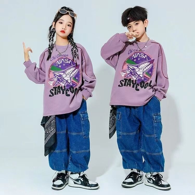 子供の街のダンスのファッションの服のクールでかっこいい演技の服の男の子のhiphopのヒップホップのスーツの女の子のジャズのダンスの子供の公演の服