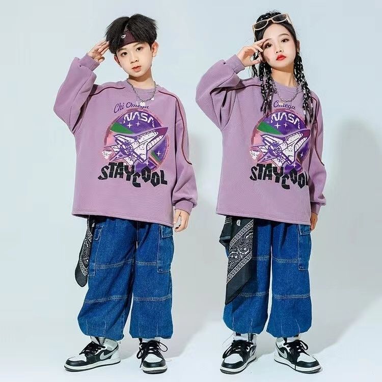 子供の街のダンスのファッションの服のクールでかっこいい演技の服の男の子のhiphopのヒップホップのスーツの女の子のジャズのダンスの子供の公演の服