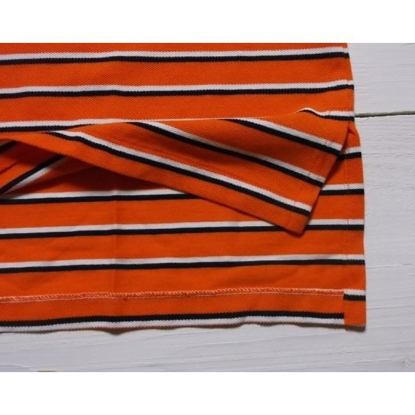 アンティークオレンジ黒のボーダーの着物単品 アンティークオレンジ黒のボーダーの着物単品 アンティークオレンジ黒