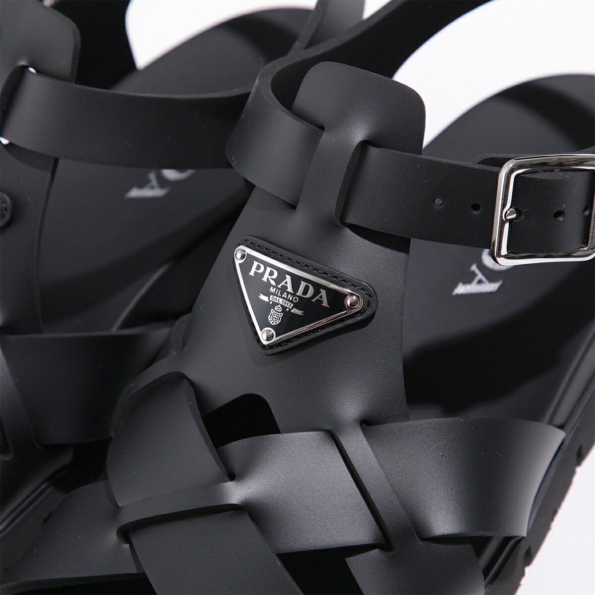 PRADA プラダ クロスサンダル 2X3118 3LKK メンズ トライアングルロゴ ラバー シューズ 靴 F0002