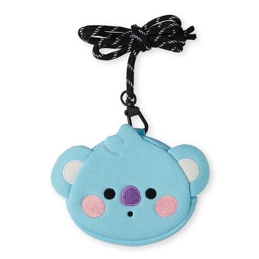 Qoo10] BT21 ストラップ顔ポーチセット BABY クロ