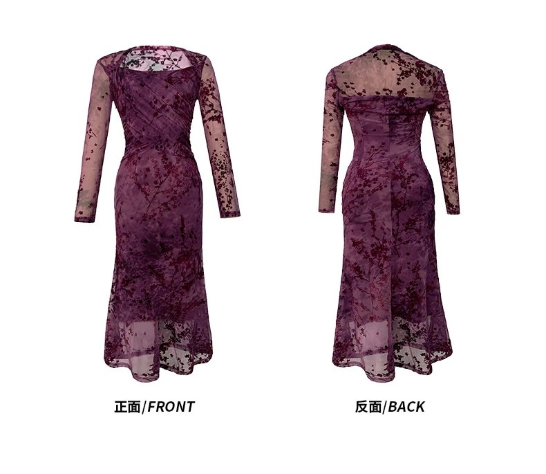 JY.上品梅 花柄ワンピ スクエアネック 春冬 マーメイド シアー キャバドレス フォーマル パーティードレス 同窓会 披露宴 卒業式 結婚式 演奏会 二次会 発表会 JY.上品梅 花柄ワンピ スクエアネック 春冬 マーメイド シアー キャバドレス フォーマル パーティードレス 同窓会 披露宴 卒業式 結婚式 演奏会 二次会 発表会