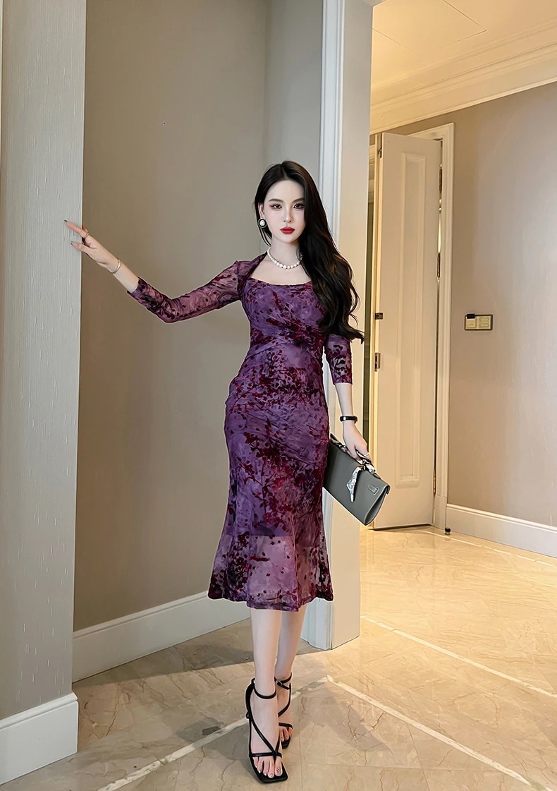 JY.上品梅 花柄ワンピ スクエアネック 春冬 マーメイド シアー キャバドレス フォーマル パーティードレス 同窓会 披露宴 卒業式 結婚式 演奏会 二次会 発表会 JY.上品梅 花柄ワンピ スクエアネック 春冬 マーメイド シアー キャバドレス フォーマル パーティードレス 同窓会 披露宴 卒業式 結婚式 演奏会 二次会 発表会