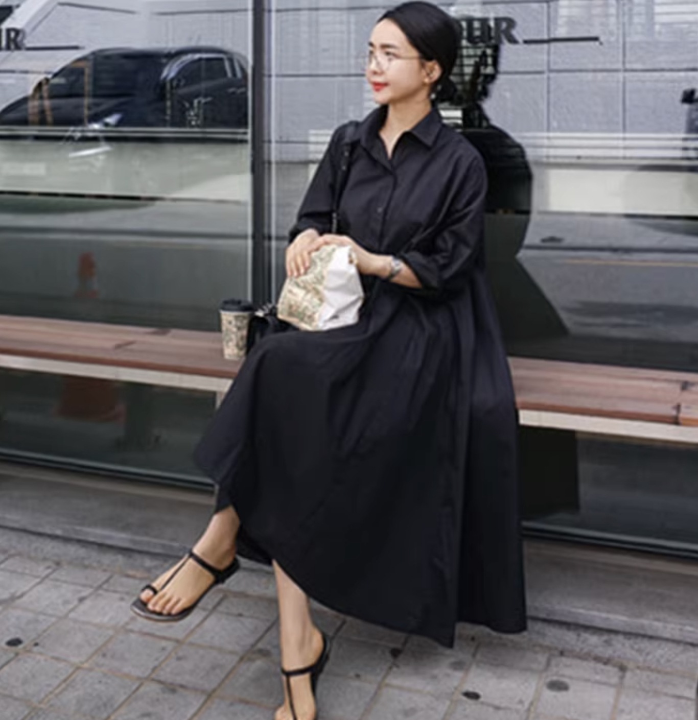 ワンピース シャツ シャツワンピース ミモレ ミモレ丈 袖あり 長袖 襟