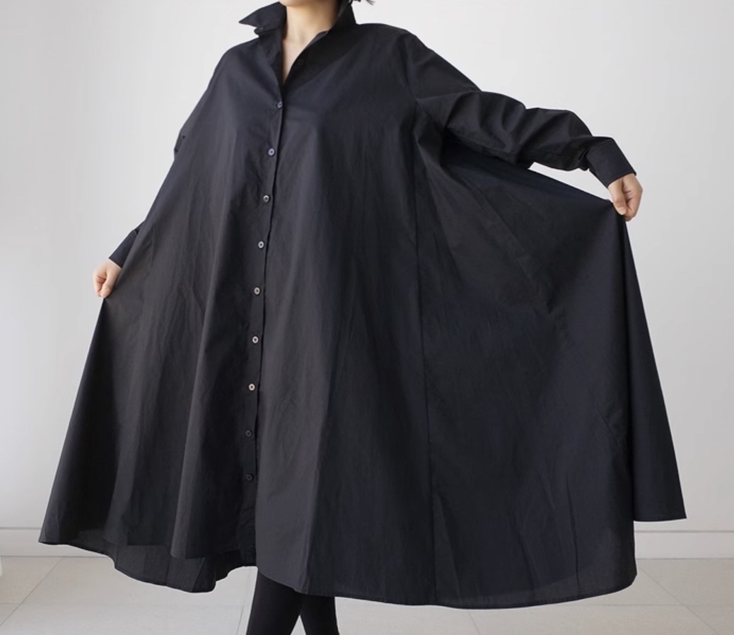 ワンピース シャツ シャツワンピース ミモレ ミモレ丈 袖あり 長袖 襟
