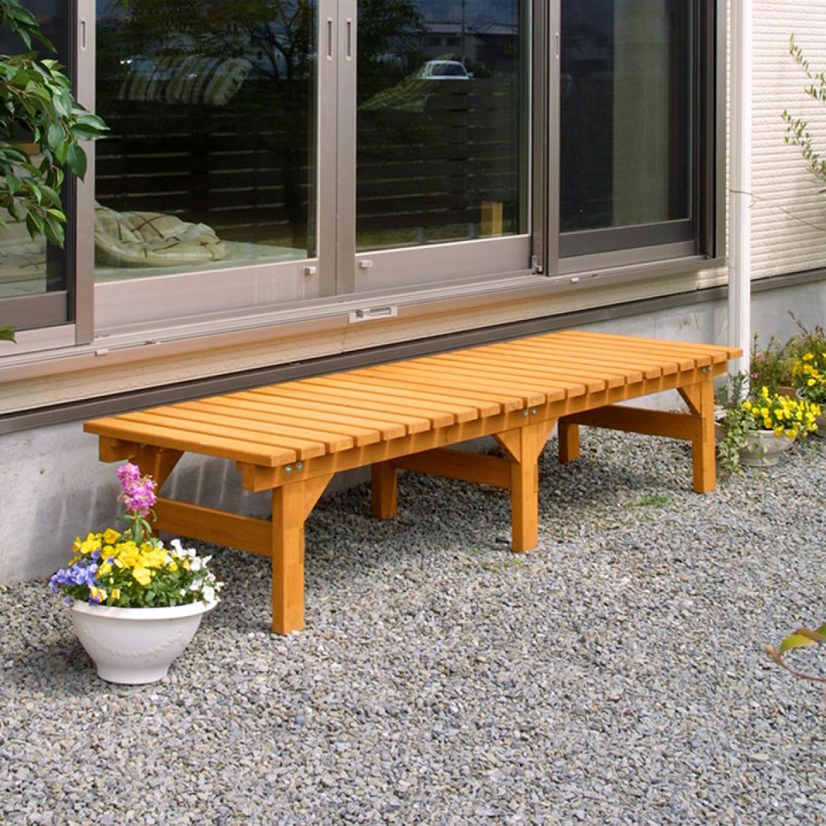 タカショー(TAKASHO) ウッディーDX縁台 ナチュラル 1800×580 /B　お客様組立 天然木 59903500 BMSH-185NN