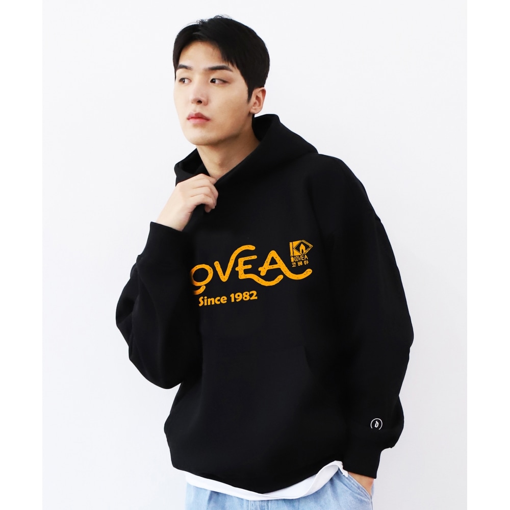 KOVEAヘリテージロゴ起毛フードティー