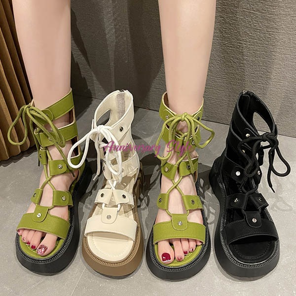 ブーツサンダル レディース 白 39 即納 夏 厚底 22-25cm 97725646 黒 グリーン ブーサン サンダル レースアップ 編み上げ ブーツサンダル レディース 白 39 即納 夏 厚底 22-25cm 97725646 黒 グリーン ブーサン サンダル レースアップ 編み上げ