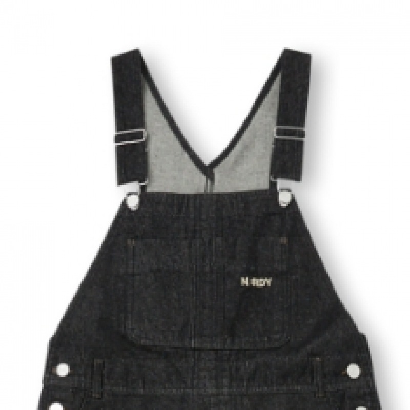 NERDY ユニニューヨークデニムオーバーオールブラック NERDY ユニニューヨークデニムオーバーオールブラック