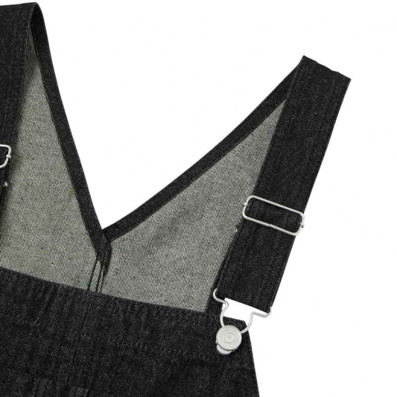 NERDY ユニニューヨークデニムオーバーオールブラック NERDY ユニニューヨークデニムオーバーオールブラック
