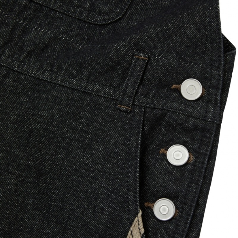 NERDY ユニニューヨークデニムオーバーオールブラック NERDY ユニニューヨークデニムオーバーオールブラック