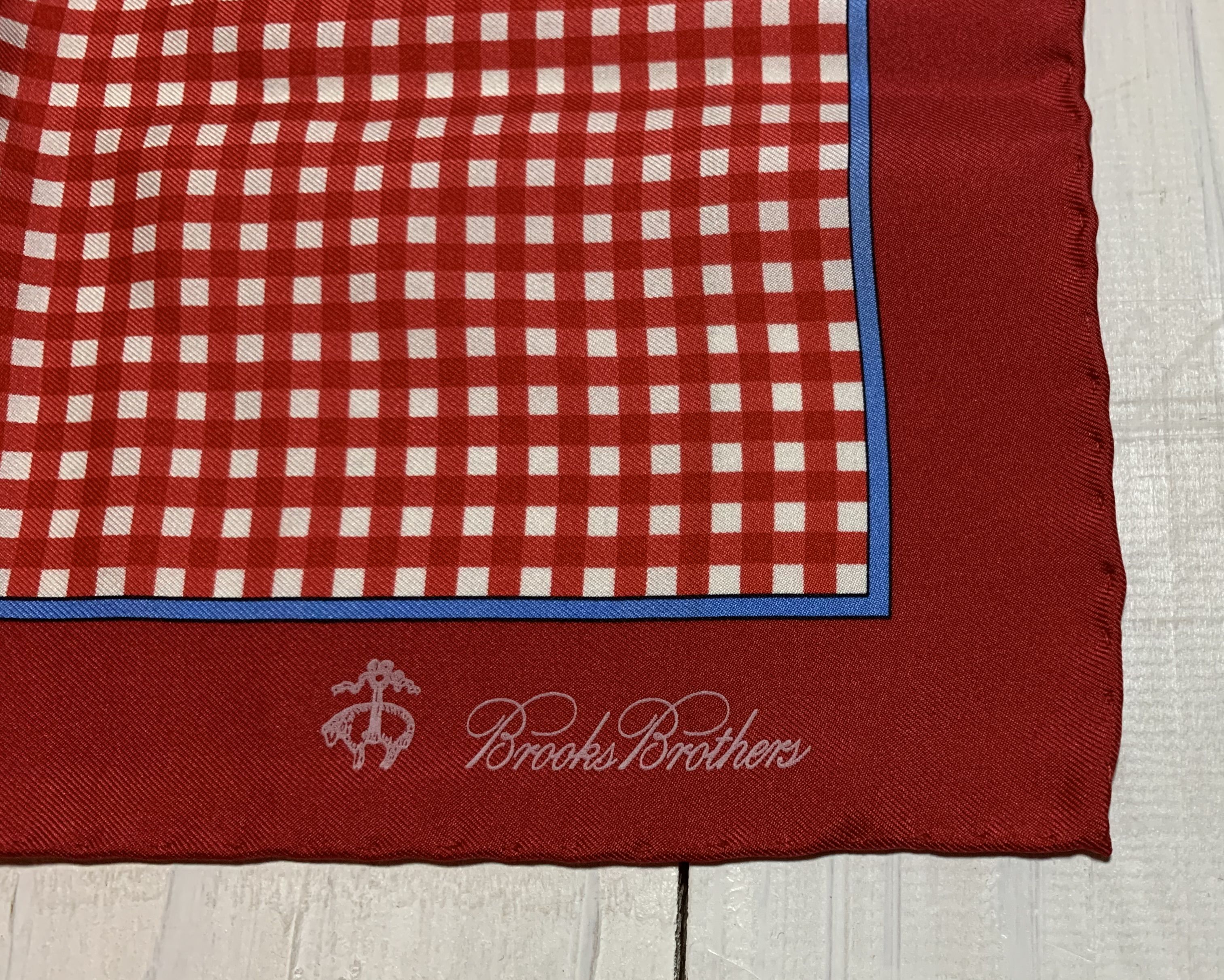 イタリア製 シルク ポケットチーフ レッド メンズ Brooks Brothers BB4-113