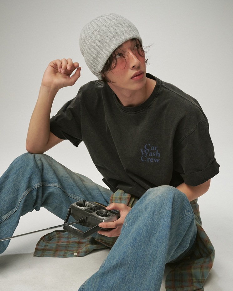【Crazy Car Wash Crew】24SS★ PIGMENT LOGO T-SHIRTS Crazy Car Wash Crew] PIGMENT LOGO T-SHIRTS Tシャツ・カットソー