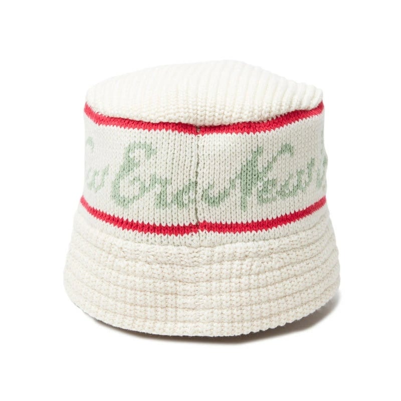 ニューエラ ニット バケハ NEW ERA WOMENS ニットバケット オールドロゴ クリーム ゴルフ 帽子 ニット帽 バケットハット 女性