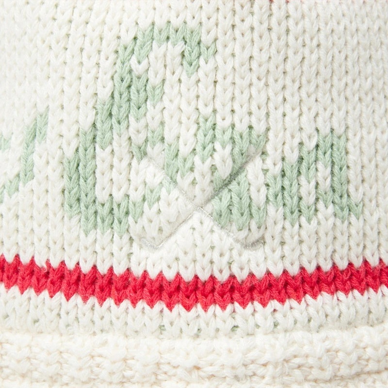 ニューエラ ニット バケハ NEW ERA WOMENS ニットバケット オールドロゴ クリーム ゴルフ 帽子 ニット帽 バケットハット 女性