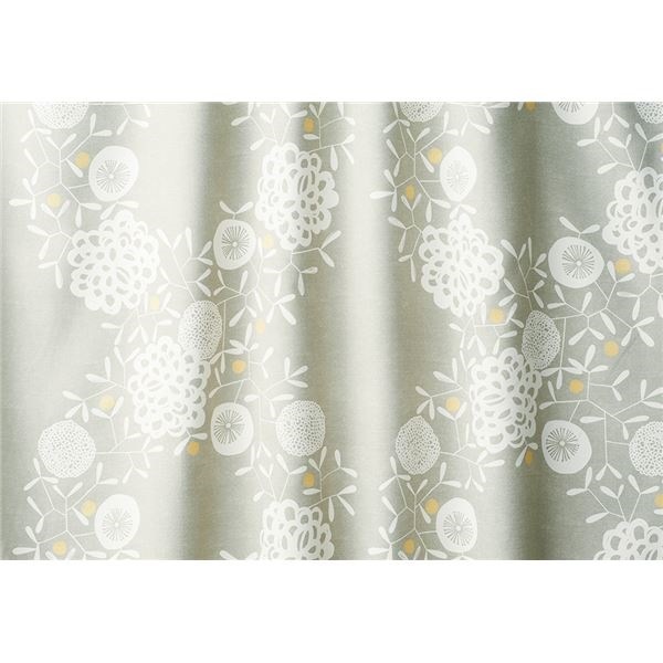 遮光カーテン/柄物カーテン 幅100cm丈200cm グレー 1枚入り 遮光2級 タッセル付き 形状記憶加工 ハナカザリ 遮光カーテン/柄物カーテン 幅100cm丈200cm グレー 1枚入り 遮光2級 タッセル付き 形状記憶加工 ハナカザリ