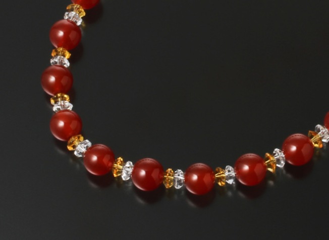 赤めのう幸福ネックレス 白水晶 黄水晶 赤メノウ メンズ レディース 効果 ハンドメイド 浄化 種類 意味 アクセサリー