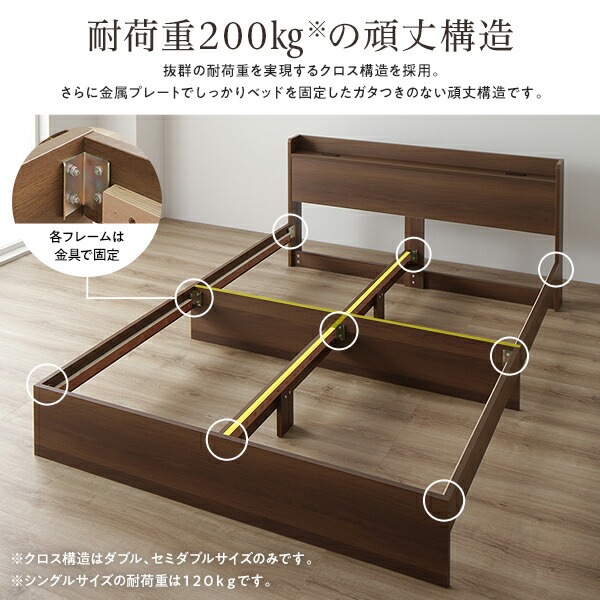ベッド 収納付き 連結 引き出し付き キャスター付き 木製 宮付き 棚付き コンセント付き シンプル モダン ブラウン シングル ポケットコイルマットレス付き