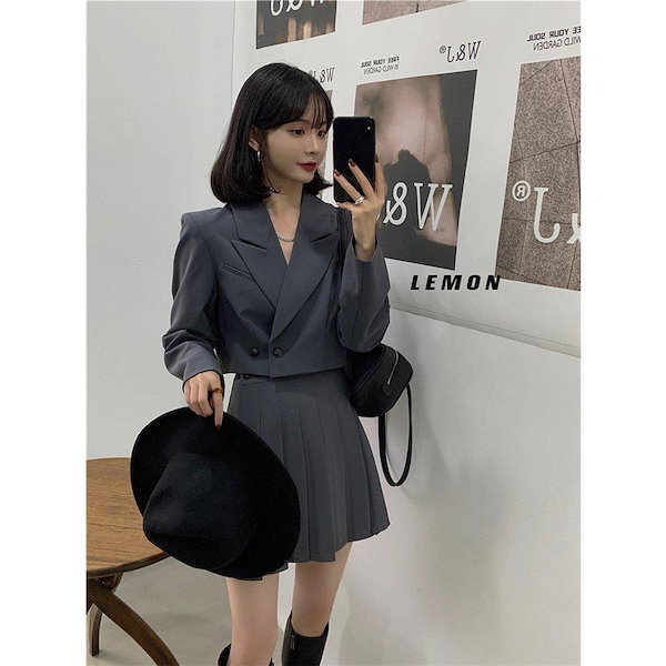 ジャケット、スカートセット　定価10万 セットアップ レディース 韓国 ジャケット スカート 2点セット
