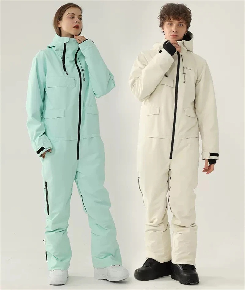 スノーボードウェア レディース メンズ つなぎ オールインワン 上下 スキーウェア スノボウェア 男女兼用 無地 pattayablatt.com