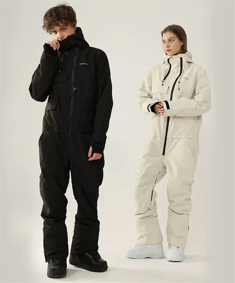 スノーボードウェア レディース メンズ つなぎ オールインワン 上下 スキーウェア スノボウェア 男女兼用 無地 pattayablatt.com