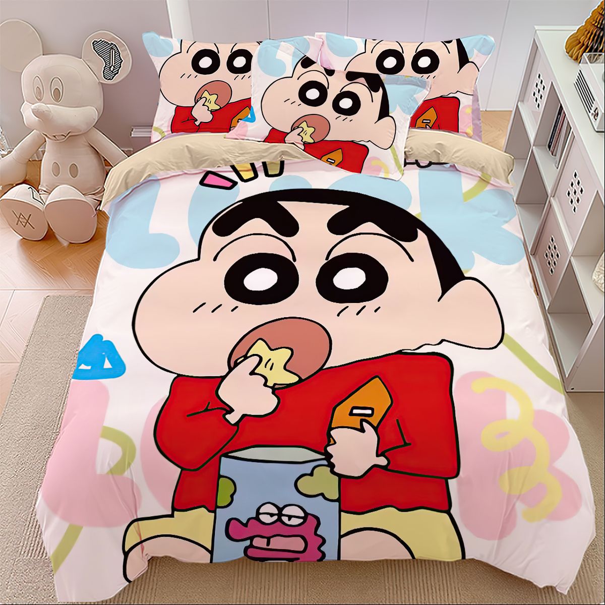 かわいい子供漫画寮 3点セット 1.5m 掛け布団カバーシーツ 寝具 クレヨンしんちゃん 4点セット かわいい子供漫画寮 3点セット 1.5m 掛け布団カバーシーツ 寝具 クレヨンしんちゃん 4点セット