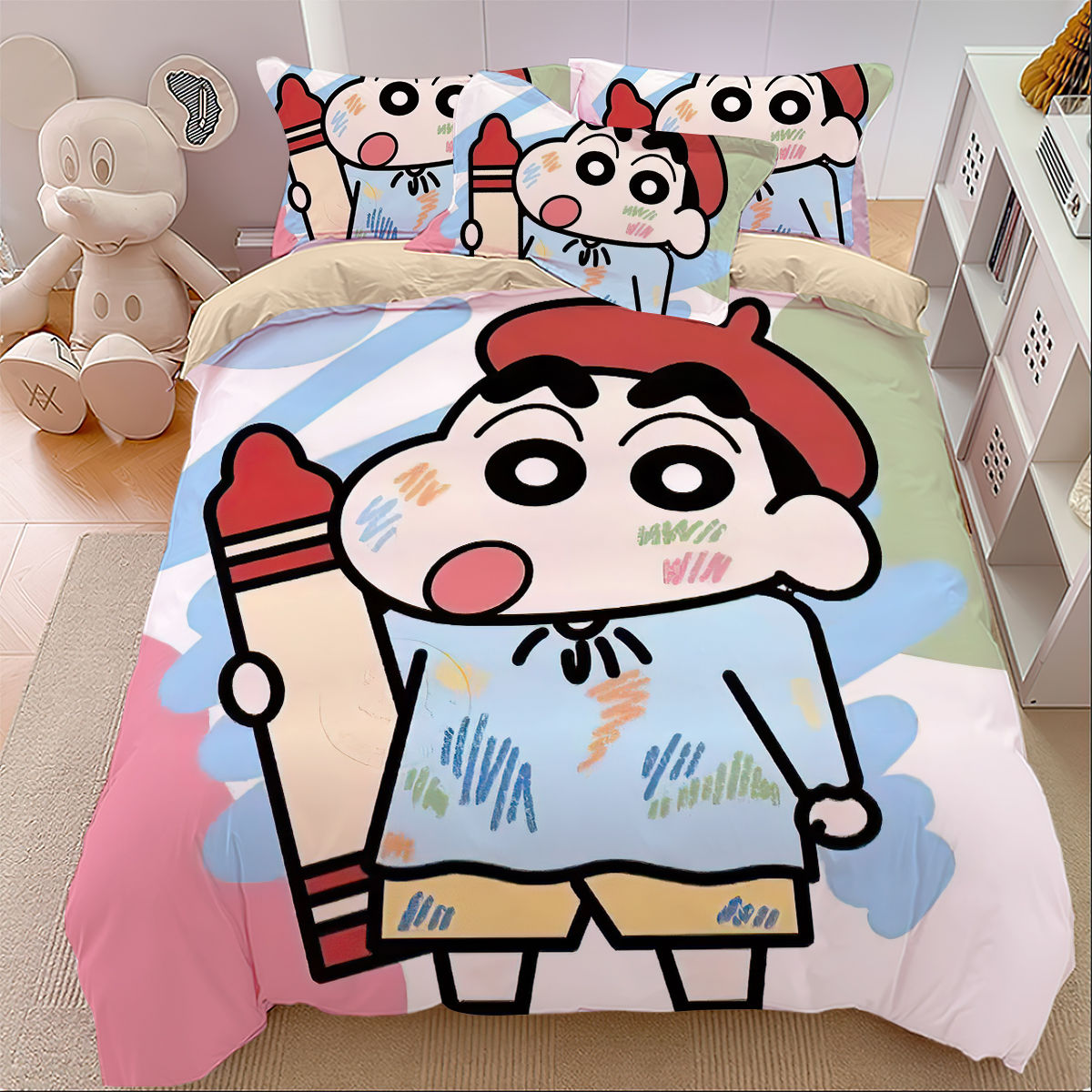 かわいい子供漫画寮 3点セット 1.5m 掛け布団カバーシーツ 寝具 クレヨンしんちゃん 4点セット かわいい子供漫画寮 3点セット 1.5m 掛け布団カバーシーツ 寝具 クレヨンしんちゃん 4点セット