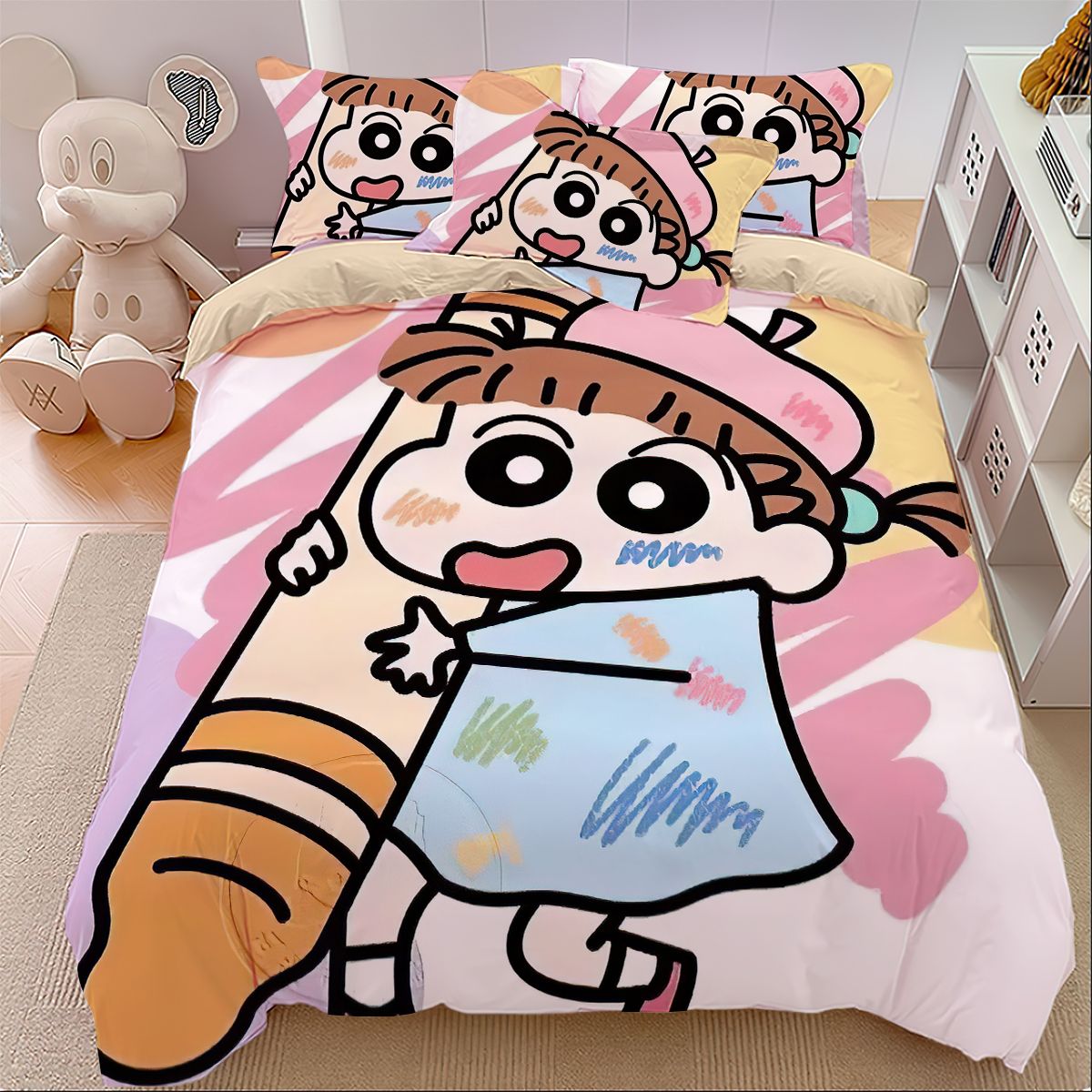 かわいい子供漫画寮 3点セット 1.5m 掛け布団カバーシーツ 寝具 クレヨンしんちゃん 4点セット かわいい子供漫画寮 3点セット 1.5m 掛け布団カバーシーツ 寝具 クレヨンしんちゃん 4点セット