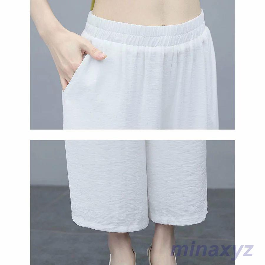 売れ セットアップ レディース ガウチョパンツ 夏 ワイドパンツ 上下セット リネン カジュアル 2点セット 半袖 おしゃれ 体型カバー 着痩入学式 通勤 上品 着痩せ