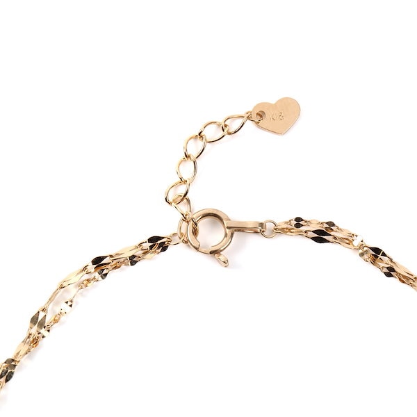 Qoo10] 18金 ブレスレット ゴールド 2連 ペ