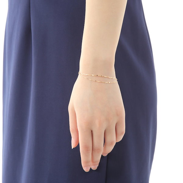 Qoo10] 18金 ブレスレット ゴールド 2連 ペ