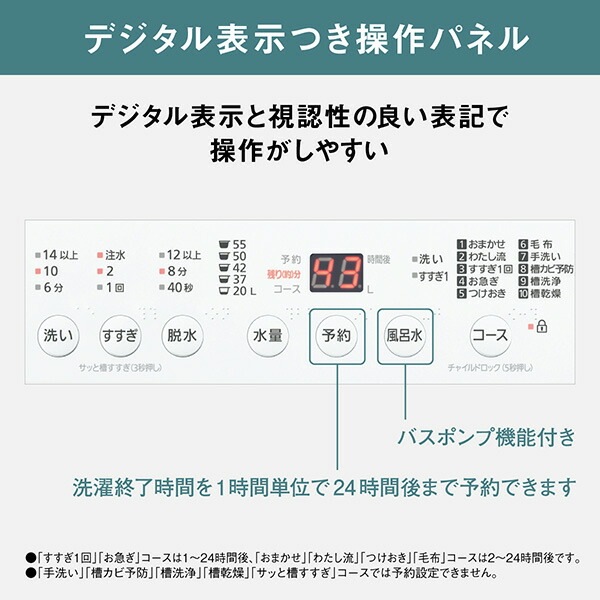 洗濯機 7kg 風呂水給水機能搭載 全自動洗濯機 小型 縦型 1人用 2人用 一人暮らし NA-F7PB2-W パールホワイト
