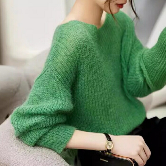 トップス ニット セーター カットソー Tシャツ ローゲージ レディース エレガント 大人 可愛い きれいめ カジュアル フェミニン 長袖 ボートネック プルオーバー ブルー 青 パープル グリーン