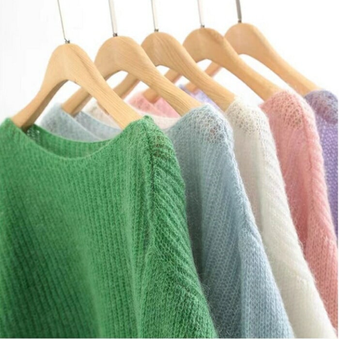 トップス ニット セーター カットソー Tシャツ ローゲージ レディース エレガント 大人 可愛い きれいめ カジュアル フェミニン 長袖 ボートネック プルオーバー ブルー 青 パープル グリーン